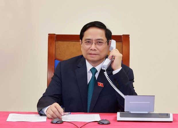 老挝总理潘坎•维帕万与越南新任总理范明正通电话祝贺就任